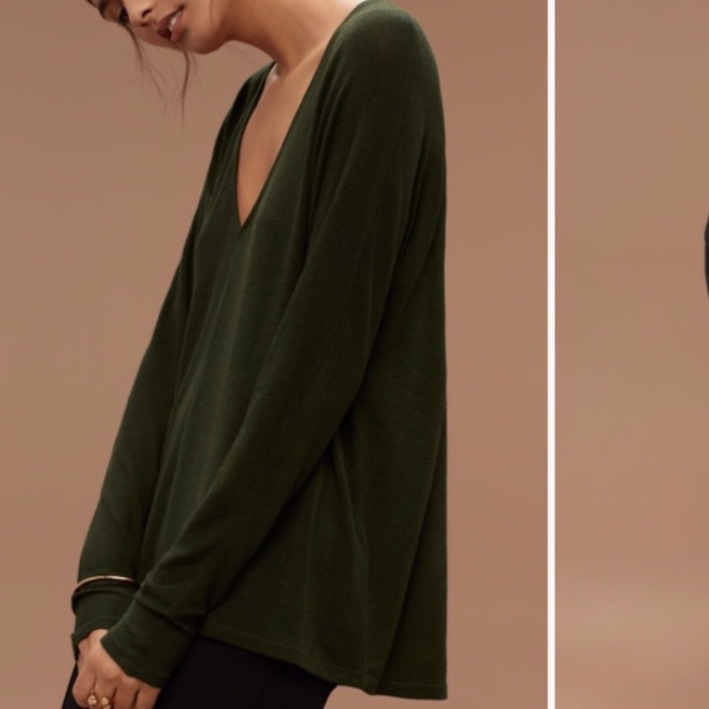 ARITZIA Wilfred Fragon V Neck Long Sleeve Top XXS - Picture 5 of 5